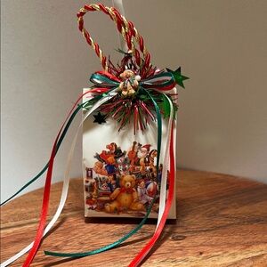 Bag with Teddy Bear Design & Music Box Inside - Have Yourself a Merry….